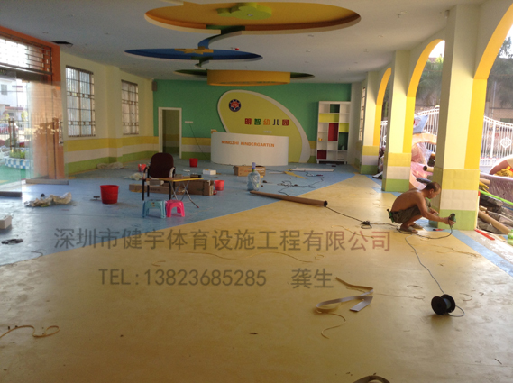 陽江市陽東縣明智教育集團幼兒園室內地面pvc工程